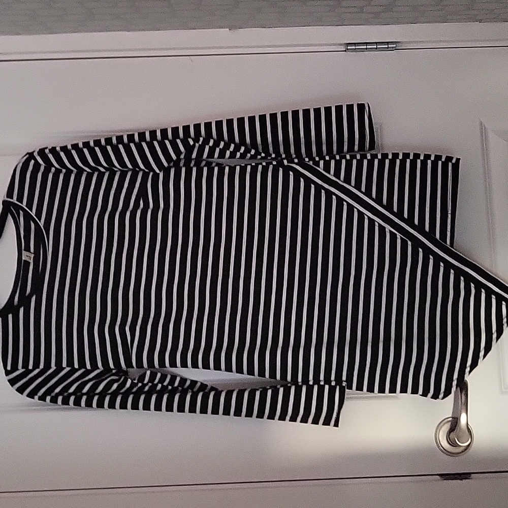 Stripe Dress Asymmetrical Cotton Size Medium